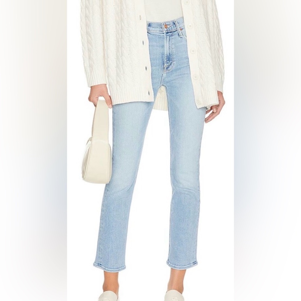 MOTHER Mid Rise Dazzler Straight Leg Ankle Jean in the Blink of an Eye color, 29